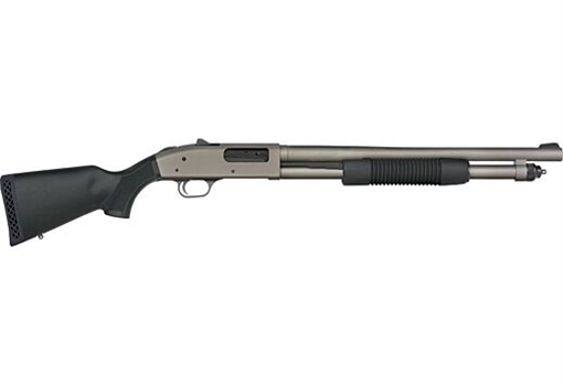 Picture of Mossberg 590A1, Pump Action Shotgun, 12 Gauge, 3" Chamber, 18.5" Barrel, Ghost Ring Sight, Black Synthetic Stock and Forend, Cerakote Finish, Tungsten Gray, 6 Rounds 50790