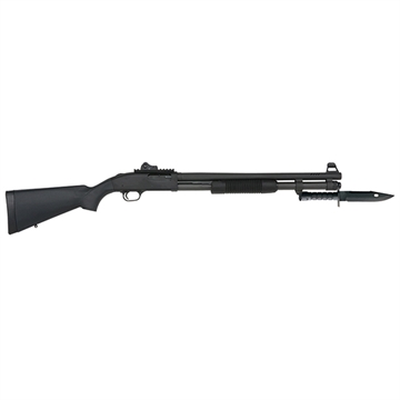 Picture of Mossberg 590A1 Tactical SPX 12 Gauge 3" 8+1 20" Parkerized Heavy-Walled Barrel Black Rec with Ghost Ring Rear Sight Black Synthetic Stock Right Hand Includes Bayonet Lug 50771