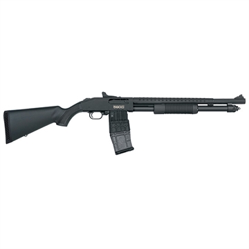 Picture of Mossberg 590M, Mag-Fed, Pump Action Shotgun, 18.5" Barrel, Heat Shield, 2.75" Chamber, AccuChoke, Black Finish, Synthetic Stock, Ghost-Ring Sights, 10Rd Detachable Magazine 50206