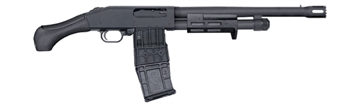 Picture of Mossberg 590M Breacher 12 Gauge Pump 2.75" 10+1 14.38" Matte Blued Heavy Walled Barrel, M-LOK Forend, Matte Blued Drilled & Tapped Receiver, Black Birdshead Grip 50217