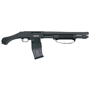 Picture of Mossberg 590M Shockwave 12 Gauge Pump 2.75" 10+1 15" Matte Blued Heavy-Walled Barrel, Blued Stainless Steel Drilled & Tapped Receiver, Black Raptor Birdshead Grip 50208