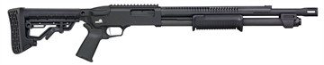 Picture of Mossberg 590R, Pump Action Shotgun, 12 Gauge, 3" Chamber, 18.5" Barrel with Stand-Off, Matte Finish, Black, Collapsible Stock, Heat Shield, Top Picatinny Rail, 6 Round 50761