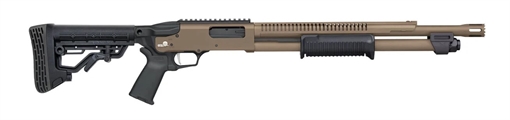 Picture of MOSSBERG 590R SECURITY TACTICAL 12 GA 18.5IN BARREL 6RD FLAT DARK EARTH CERAKOTE STANDOFF - NO SIGHTS 50756