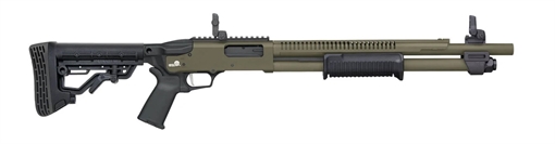 Picture of MOSSBERG 590R SECURITY TACTICAL 12 GA 18.5IN BARREL 6RD OD GREEN CERAKOTE MAGPUL MBUS 3 ADJ SIGHTS 50759