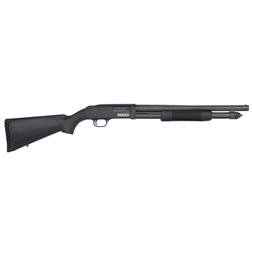 Picture of Mossberg 590S, Optic Ready, Pump Action, 12 Gauge, 3" Chamber, 18.5" Barrel, Matte Blued Finish, Synthetic Stock, Bead Sight, Receiver Milled for Shield RMSc Pattern Micro Dot Sights, 9 Rounds, Cycles 1.75", 2.75", or 3" 51605