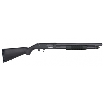 Picture of Mossberg 590S, Optic Ready, Pump Action, 12 Gauge, 3" Chamber, 18.5" Barrel, Matte Blued Finish, Synthetic Stock, Bead Sight, Receiver Milled for Shield RMSc Pattern Micro Dot Sights, 9 Rounds, Cycles 1.75", 2.75", or 3" 51605