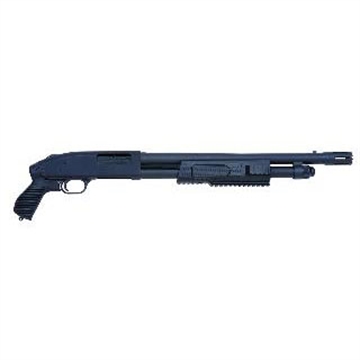 Picture of Mossberg 500 FLEX Tactical 12 Gauge Pump 3" 5+1 18.50" Matte Blued Stand-Off Breacher Barrel, Blued Stainless Steel Receiver, Black Fixed w/Pistol Grip Synthetic Stock 50673