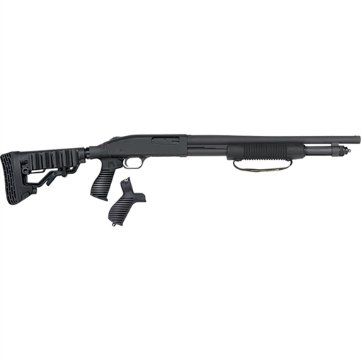 Picture of Mossberg 590 Tactical 12 Gauge 6+1 3" 18.50" Cylinder Bore Barrel, Matte Blued Metal Finish, Dual Extractors, FLEX Component 6 Position Stock w/FLEX Pistol Grip & Recoil Pad 50691