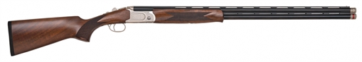 Picture of Mossberg Gold Reserve Full Size 20 Gauge Break Open 3" 2rd 30" Blue Polished Vent Rib Barrel, Silver Polished Engraved Stainless Steel Receiver, Fixed Black Walnut Stock, Right Hand 75482