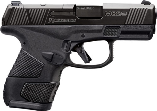 Picture of Mossberg MC2sc Sub-Compact 9mm Luger Caliber with 3.40" Barrel, 10+1 Capacity, Matte Black Finish Frame, Serrated/Optic Cut Black DLC Stainless Steel Slide & Aggressive Textured Polymer Grip 89046