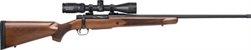 Picture of Mossberg Patriot w/Optic Full Size 6.5 PRC 4+1 24" Matte Blued Fluted Threaded Barrel, Matte Blued Drilled & Tapped Receiver, Walnut Fixed Stock, Vortex Crossfire II 3-9x40mm Scope, Right Hand 28237