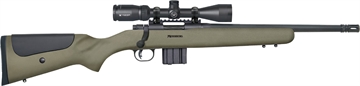 Picture of Mossberg MVP, LR Tactical, TALO Exclusive, Bolt Action Rifle, 300 Blackout, 16.25" Barrel, Threaded 5/8X24 with A2 Flash Hider, Matte Finish, Black, Olive Drab Green Synthetic Stock, Vortex Crossfire II 3-9x40mm Scope, 10 Rounds, 1 Magazine 27706