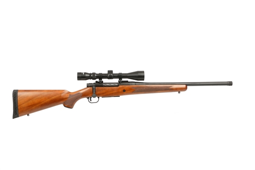 Picture of Mossberg Patriot Full Size 400 Legend 4+1 20" Matte Blued Fluted Threaded Barrel, Drilled & Tapped Matte Blued Stainless Steel Receiver, Walnut Fixed Wood Stock 3-9x40mm Duplex, Right Hand 28213