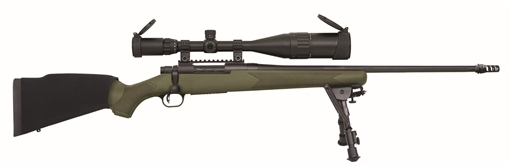 Picture of Mossberg Patriot, Bolt, 308 Win, Adjustable Trigger (LBA), Fluted BBL, Spiral Fluted Bolt, Tactical Bolt Handle, Picatinny Rail, 4Rd Box Magazine, Bipod, Muzzle Brake, 6-24X50MM Variable Scope & Flip Open Lens Protector, Neoprene Cheek Raise Kit 27924