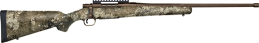 Picture of Mossberg Patriot Predator 22-250 Rem Caliber with 5+1 Capacity, 22" Threaded/Fluted Barrel, Patriot Brown Cerakote Metal Finish & TrueTimber Strata Synthetic Stock Right Hand (Full Size) 28074