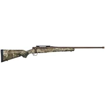 Picture of Mossberg Patriot, Predator, Bolt Action, 6.5 PRC, 24" Fluted and Threaded Barrel, Spiral Fluted Bolt, Brown Finish, Synthetic Strata Camo Stock, 4Rd, Adjustable Trigger, Picatinny Rail, Oversized Bolt Handle, Box Magazine 28091