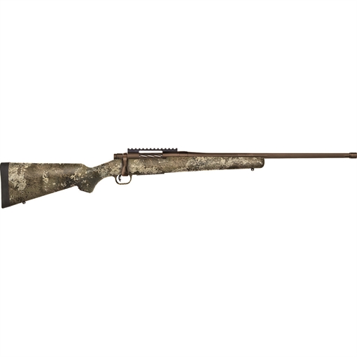 Picture of Mossberg Patriot Predator 243 Win 5+1 22" Patriot Brown Cerakote 4.49" Fluted Barrel Patriot Brown Cerakote Steel TrueTimber Strata Right Hand 28044