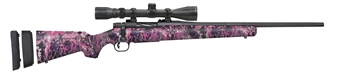 Picture of Mossberg Patriot Super Bantam Youth 7mm-08 Rem 5+1 20" Matte Blued Fluted Barrel, Matte Blued Steel Receiver, Muddy Girl Wild Synthetic Stock, Right Hand Includes 3-9x40mm Duplex Scope 28144