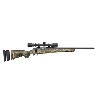 Picture of Mossberg Patriot Super Bantam Bolt Action Rifle, 6.5 Creedmoor, 20" Fluted Barrel, Matte Blued Finish, True Timber Strata Camo Synthetic Stock, Adjustable Trigger, 3-9X40MM Scope, Weaver Style Base, 1 Mag, 5Rd 28050