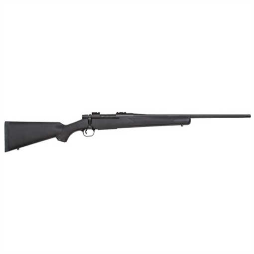Picture of Mossberg Patriot Full Size 243 Win 5+1 22" Matte Blued Fluted Barrel, Drilled & Tapped Matte Blued Stainless Steel Receiver, Black Fixed Synthetic Stock, Right Hand 27838