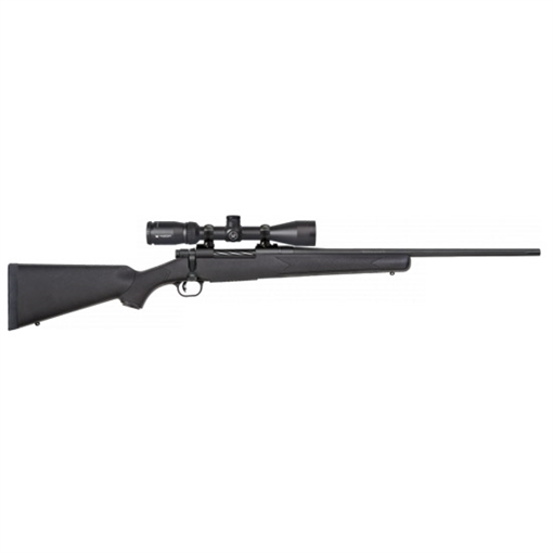 Picture of Mossberg Patriot 243 Win Caliber with 5+1 Capacity, 22" Fluted Barrel, Matte Blued Metal Finish & Black Synthetic Stock Right Hand (Full Size) Includes Vortex Crossfire II 3-9x40mm Scope 27932