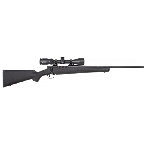 Picture of Mossberg Patriot 270 Win Caliber with 5+1 Capacity, 22" Fluted Barrel, Matte Blued Metal Finish & Black Synthetic Stokc Right Hand (Full Size) Includes Vortex Crossfire II 3-9x40mm Scope 27934