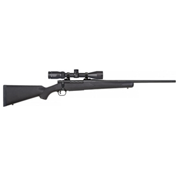 Picture of Mossberg Patriot 270 Win Caliber with 5+1 Capacity, 22" Fluted Barrel, Matte Blued Metal Finish & Black Synthetic Stokc Right Hand (Full Size) Includes Vortex Crossfire II 3-9x40mm Scope 27934