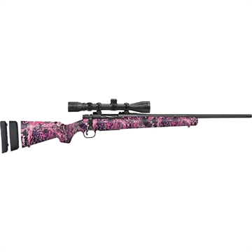 Picture of Mossberg Patriot Super Bantam 308 Win Caliber with 5+1 Capacity, 20" Fluted Barrel, Matte Blued Metal Finish & Muddy Girl Wild Synthetic Stock Right Hand (Youth) Includes 3-9x40mm Scope 28145