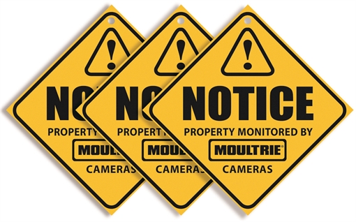 Picture of Moultrie Camera Surveillance Signs Yellow 3 Per Pkg MCA13133