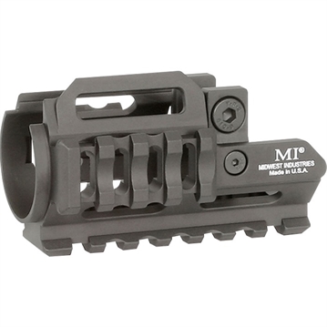 Picture of Midwest Industries Tri-Rail, One-Piece Free Float Handguard, Fits MP5K, Hard Coat Anodized Finish, Black, M-LOK Angled Slots MI-MP5K-TRIRAIL