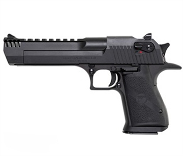 Picture of Magnum Research Desert Eagle Mark XIX 44 Rem Mag 6" with Muzzle Brake 8+1 Matte Black Carbon Steel Frame & Slide Black Rubber Grip DE44IMB