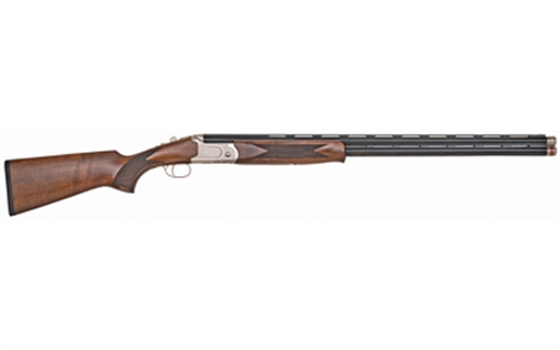 Picture of Mossberg Gold Reserve II, Over/Under Shotgun, 12 Gauge, 3" Chamber, 30" Vent Rib Barrel / Polished Blue, Polished Silver Receiver w/ Gold Inlay, Satin Black Walnut Stock, Sport Set Chokes (5 Total), Bead Sight, 2 Rounds 75472