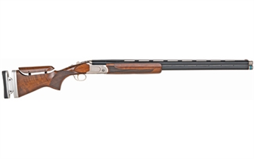 Picture of Mossberg Gold Reserve II, Over/Under Shotgun, 12 Gauge, 3" Chamber, 30" Elevated Vent Rib Barrel / Polished Blue, Polished Silver Receiver w/ Gold Inlay, Sport Set Chokes (5 Total), Fiber Optic Sight, Satin Black Walnut Stock, 2 Rounds 75474