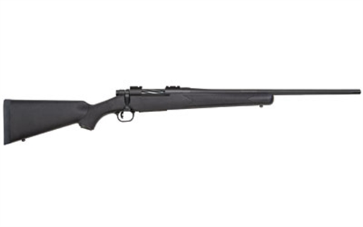 Picture of Mossberg Patriot Full Size 22-250 Rem 5+1 22" Matte Blued Fluted Barrel, Drilled & Tapped Matte Blued Stainless Steel Receiver, Black Fixed Synthetic Stock, Right Hand 27843