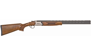 Picture of Mossberg Silver Reserve Full Size 20 Gauge Break Open 3" 2rd 26" Matte Blued Over/Under Vent Rib Barrel, Satin Silver Stainless Steel Engraved Receiver, Fixed Black Walnut Stock, Right Hand 75475