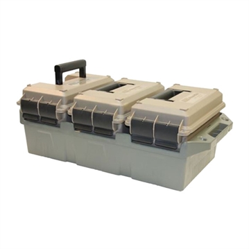 Picture of MTM Case-Gard 3-Can Ammo Crate 50Cal Dark Earth/Army Green Polypropylene AC3C