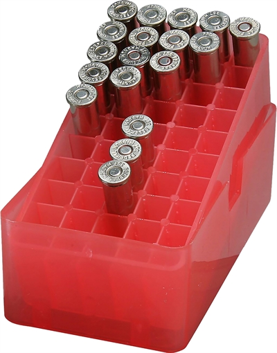 Picture of MTM Case-Gard E503841 Slip-Top Ammo Box E-50 38-357 Clear Red 50rds E503841 E50-38-41