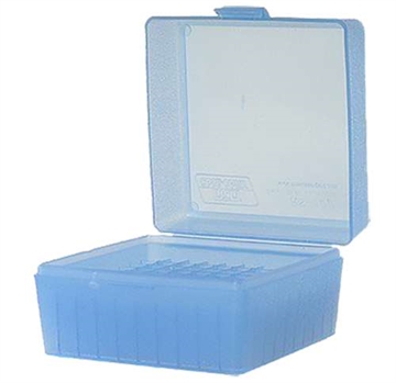 Picture of MTM Case-Gard Ammo Box Flip-Top Multi-Caliber Rifle Clear Blue Polypropylene 100rd RM10024
