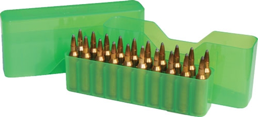Picture of MTM J-20 Slip Top Ammo Box 7mm Rem -338 Win Clear Green J-20-LLD-16