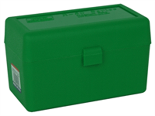 Picture of MTM Case-Gard R-50 Series Rifle Ammo Box .375 Rem UM .375 Wby Mag 50 Rounds Green RLLD-50-10