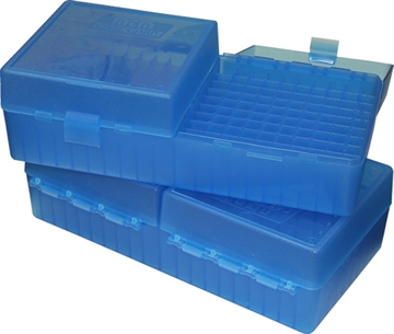 Picture of MTM AMMO BOX SMALL RIFLE 200-ROUNDS FLIP TOP STYLE BLUE RS20024