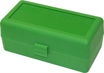 Picture of MTM Case-Gard R-50 Series Rifle Ammo Box .223/.270 WSSM/.460/.500 S&W 50 Rounds Green RSLD-50-10