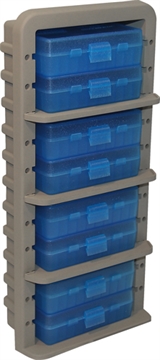 Picture of MTM Ammo Rack with 8 P50-9M-24 Ammo Boxes Clear Blue and Dark Earth AR9M