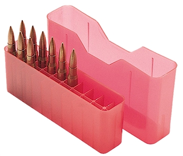 Picture of MTM Case-Gard Slip-Top Ammo Box Multi-Caliber Clear Red Polypropylene 20rd J20XS29