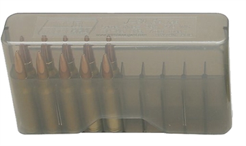 Picture of MTM Case-Gard Slip-Top Ammo Box Multi-Caliber Clear Smoke Polypropylene 20rd J20XS41