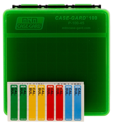 Picture of MTM Case-Gard Ammo Box Flip-Top 45 ACP/10mm Auto Green Plastic 100rd P1004516T