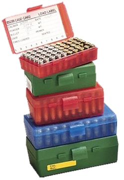 Picture of MTM Case Guard P-50 Series Handgun Ammo Box .25 / .32 Auto 50 Rounds Green P50-32-10 P503210