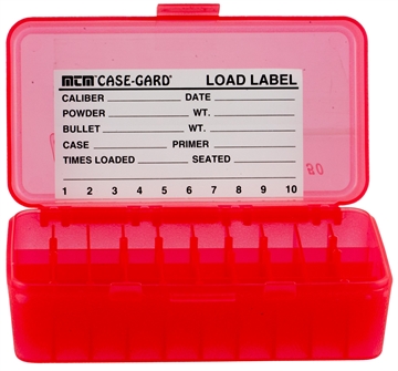 Picture of MTM Case-Gard Ammo Box Flip-Top Multi Caliber Clear Red Polypropylene 50rd P504429