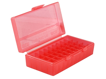 Picture of MTM Case-Gard Ammo Box Flip-Top Multi Caliber Clear Red Polypropylene 50rd P509M29
