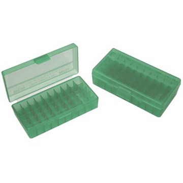 Picture of MTM Case Guard P-50 Series Handgun Ammo Box .45 Auto/10mm 50 Rounds Green P50-45-10 P504510